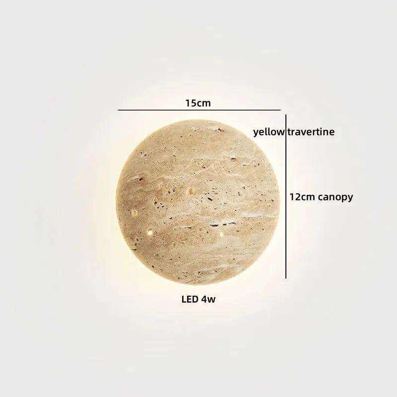 Helnys Yellow Travertine LED Wall Lamp Nordic Modern Interior Light