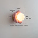 Helnys Flower Shape LED Wall Sconce Lamp for Kids Room White Resin Glass Ball