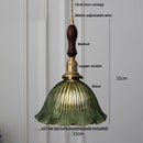 Helnys Clear Glass Pendant Lights with Copper Knob Switch