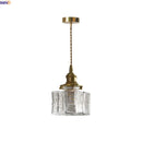 Helnys Clear Glass LED Pendant Light Modern Brass Hanging Lamp