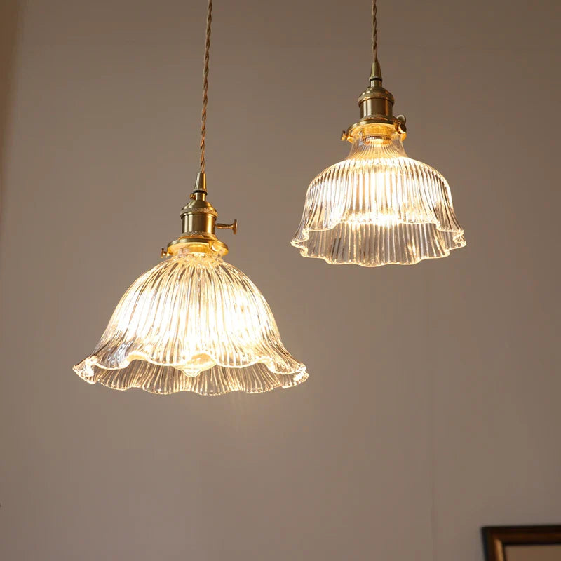 Helnys Nordic Glass LED Pendant Lamp with Copper Socket for Home Decor