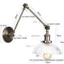 Helnys Vintage Clear Glass LED Wall Lamp with Pull Chain Switch