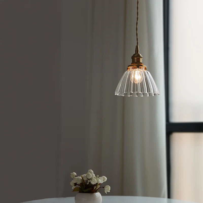 Helnys Glass Pendant Light Fixture Adjustable Modern Nordic Clear Glass Glass Pendant