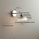 Helnys Iron Rotate LED Wall Light Clear Glass Modern Refresh Nordic Style Bedside Lamp