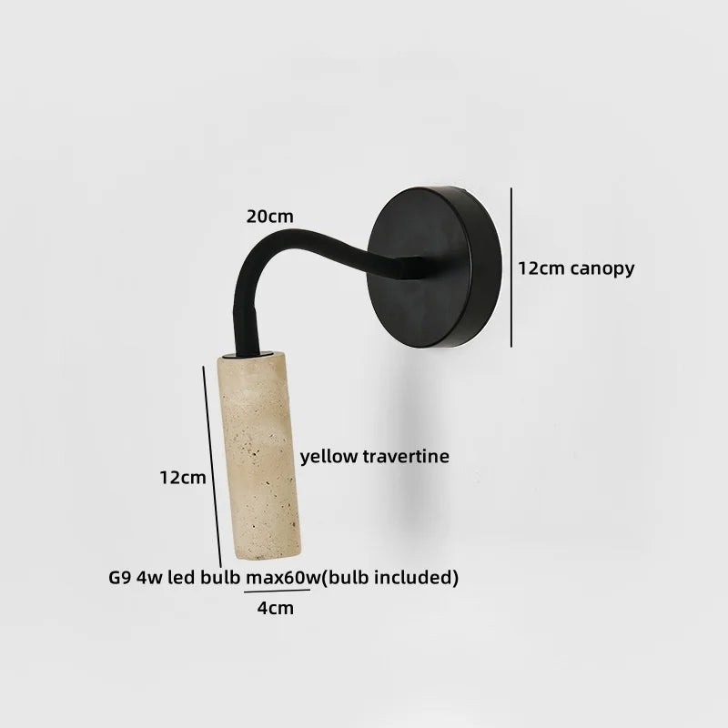 Helnys LED Wall Light Yellow Stone Wood Modern Nordic Lamparas