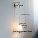 Helnys Nordic LED Wall Light Pull Chain Switch Glass Adjustable Stair Sconce