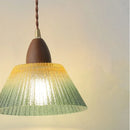 Helnys Nordic Green Glass LED Pendant Lamp for Modern Home Decor