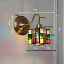 Helnys Cube LED Wall Sconce Copper Glass E27 Vanity Light
