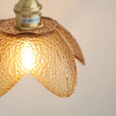 Helnys Nordic Modern Amber Glass LED Pendant Light with Adjustable Hanging Lamp