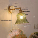 Helnys Amber Flower Glass Wall Light with Pull Chain Switch