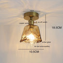 Helnys Amber Glass Ceiling Lamp LED 4W Copper Socket for Home Lighting