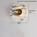 Helnys Round Bulgari Stone Shade Pull Chain Switch LED Wall Lamp for Luxury Living Room