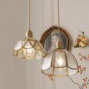 Helnys Nordic Copper Glass Hanging Pendant Light for Modern Living Spaces