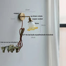 Helnys Flower Glass LED Wall Light Fixture, Vintage Up Down Rotate Bedside Lamp