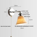 Helnys Modern Ceramic Wall Light with Pull Chain Switch
