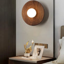 Helnys Nordic LED Wall Light Walnut Wood Glass Bedside Lamp Modern Luminaire