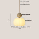 Helnys Yellow Travertine LED Pendant Lamp Natural Wood Hanging Lights