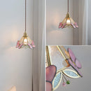 Helnys Butterfly Glass Pendant Lamp: Nordic Modern LED Hanging Light for Bedroom & Balcony