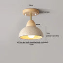 Helnys Yellow Cave Stone LED Ceiling Lamp with Wood Canopy