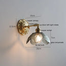 Helnys LED Wall Sconce Switch Wood Bedroom Living Room Copper Arm Wall Light