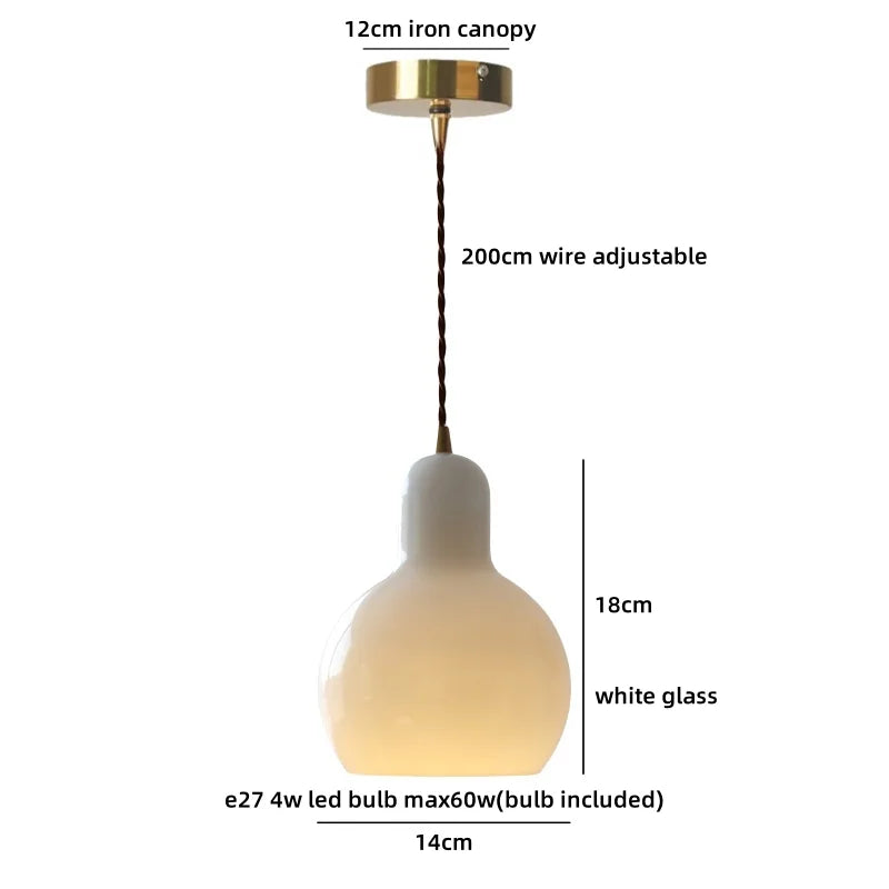 Helnys White Marble LED Pendant Light for Bathroom and Hotel Room