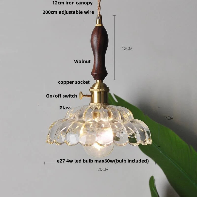 Helnys Nordic Glass LED Pendant Light for Study Porch Dining Room Home Decor