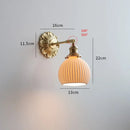 Helnys Copper Frosted Glass LED Wall Light Switch Indoor Lamp for Home Decor