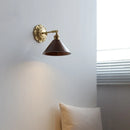 Helnys LED Wall Sconce Switch Wood Bedroom Living Room Copper Arm Wall Light