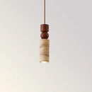 Helnys Wood LED Pendant Lamp Wabi Sabi Yellow Travertine Nordic Modern Home Decoration