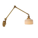 Helnys Ceramic Copper LED Wall Lamp, Adjustable Swing Arm Wall Light