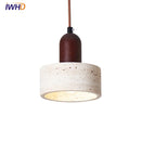 Helnys LED Pendant Lamp Yellow Travertine Stone Modern Hanging Lights