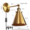 Helnys Vintage Gold Plated Iron Wall Lamp Industrial LED Loft Lighting Fixtures