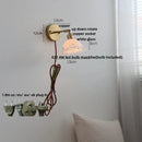 Helnys Modern Copper Stair Light Sconce Glass Wall Lamp Switch Nordic White