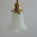 Helnys White Glass LED Pendant Lamp, Copper Hanging Light