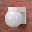 Helnys Modern Loft Outdoor Wall Lamp, Black White Base, Acrylic Lampshade, E27 Ball