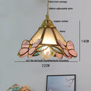 Helnys Tiffany Butterfly Glass LED Pendant Lights: Nordic Modern Kitchen Fixture with Adjustable Wire