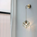 Helnys Clear Glass Wire LED Wall Lights Adjustable Bedside Lamp