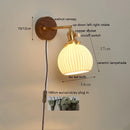 Helnys Nordic Walnut LED Wall Sconce Light for Bedroom Living Room Stair Bathroom