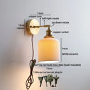 Helnys Ceramic LED Wall Lamp Kids Bedroom Gold Brass Up Down Stair Light