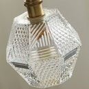 Helnys Modern Clear Glass LED Pendant Light Copper Socket for Home Indoor Decor