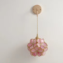 LED Pink Flower Glass Wall Light Helnys Nordic Modern Bedside Lamp