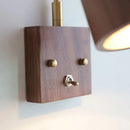 Helnys Walnut Wood LED Wall Sconce Vintage Copper Toggle Switch Lamparas