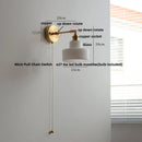 Helnys Modern Clear Glass Wall Lights with Pull Chain Switch