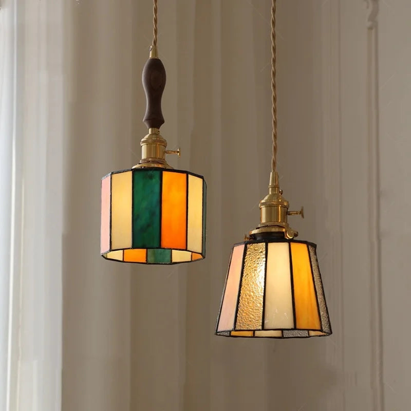 Helnys Adjustable LED Pendant Lamp with Copper Knob Switch for Dining Room