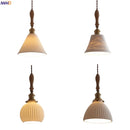 Helnys Ceramic Shade Copper LED Pendant Light - Modern Nordic Hanging Lamp