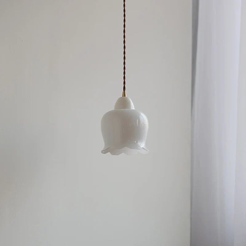 Helnys White Glass LED Pendant Lights with Adjustable Hanging Light
