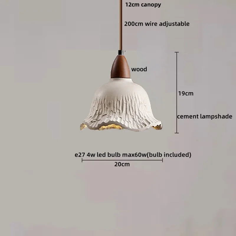 Helnys Cement LED Pendant Lamp, Adjustable Nordic Modern Hanging Light Fixtures