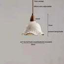 Helnys Wood Canopy LED Pendant Lamp Cement Lampshade Nordic Modern Hanging Lights