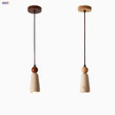 Helnys Wood LED Pendant Light Fixture Adjustable Modern Hanging Lamp