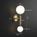 Helnys Copper LED Wall Sconce Amber Glass Ball Modern Applique Murale